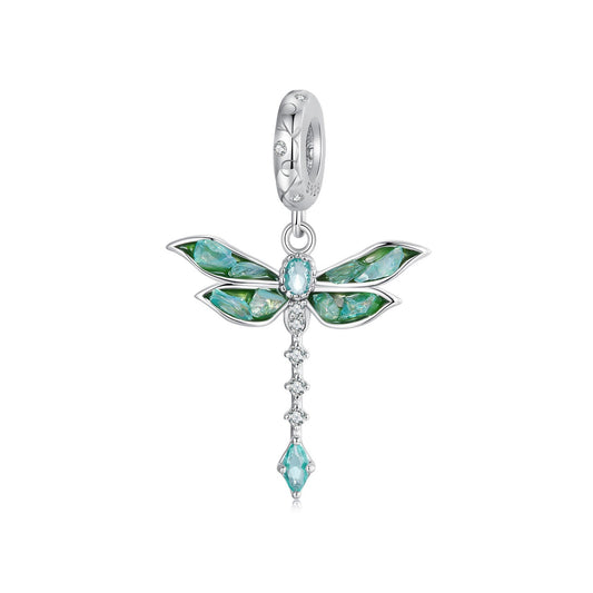 Green Dragonfly Pendant Charm