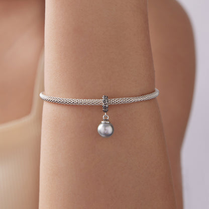 Midnight Rose Black Pearl Pendant Charm