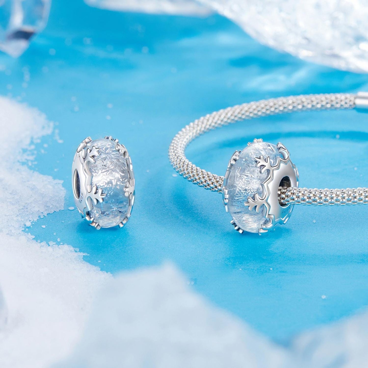 Ice Crystal Murano Beads Charm