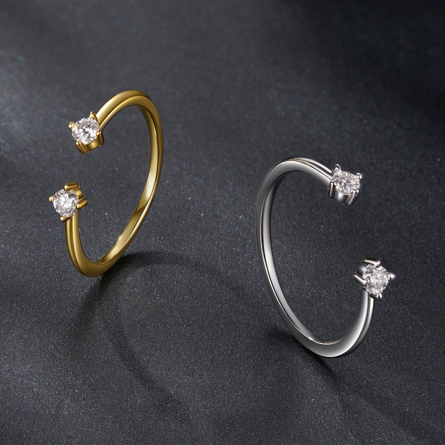 Elegant Moissanite Adjustable Ring - Gold