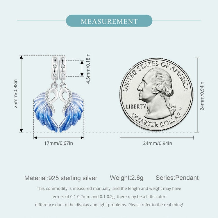 Blue Wings  Pendant Set Charm