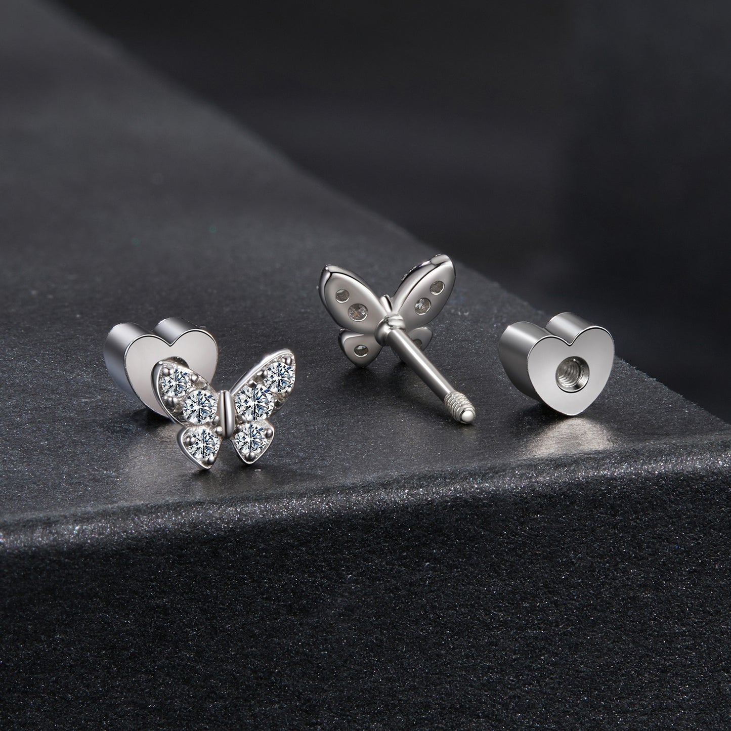Butterfly Moissanite Studs