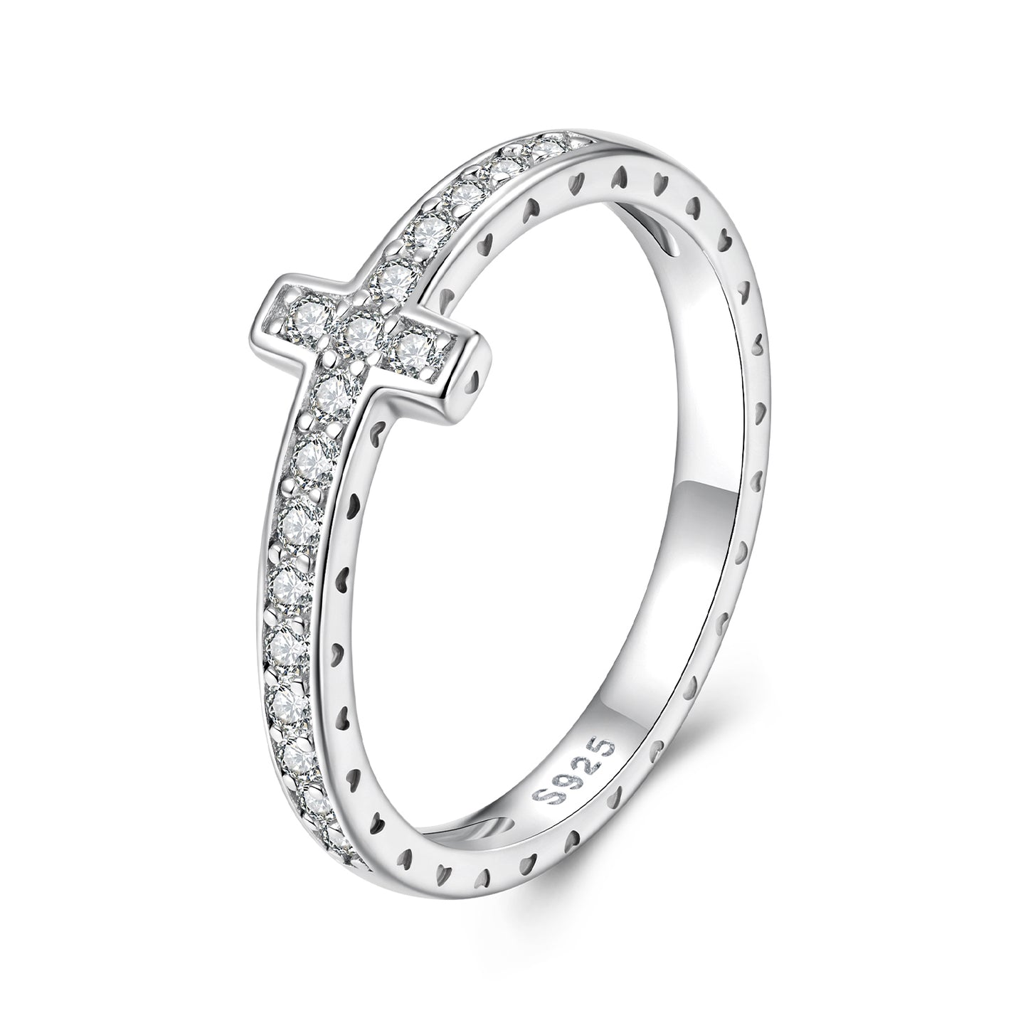 Cross Moissanite Ring