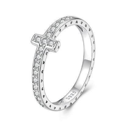 Cross Moissanite Ring