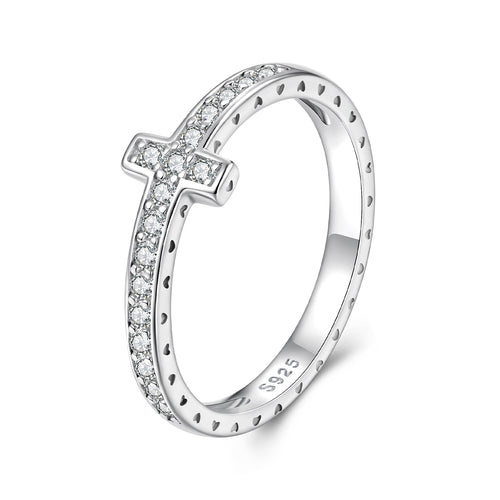Cross Moissanite Ring