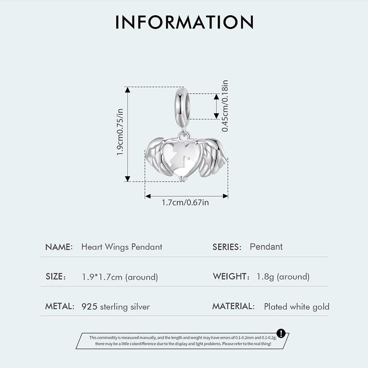 Heart Wings Pendant Charm