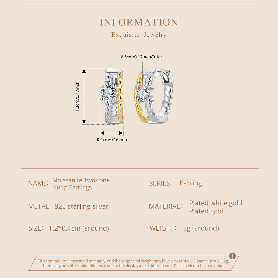Two-Tone Moissanite Ear Climbers