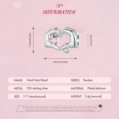Hand Heart Bead Charm