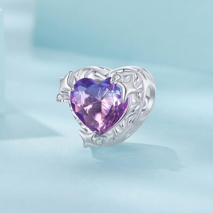 Gradient Purple-pink Heart Charm