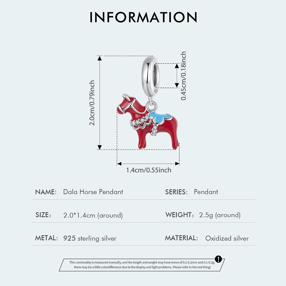 Dala Horse Pendant Charm