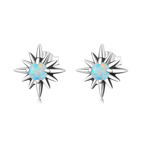 Opal Star Stud Earrings