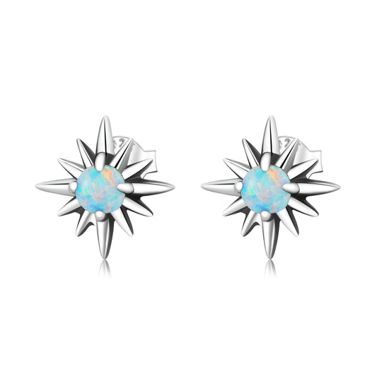 Opal Star Stud Earrings