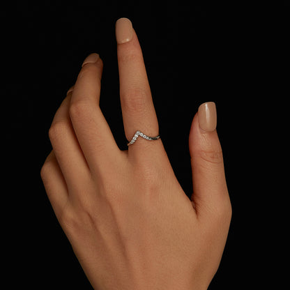 V-Shaped Moissanite Ring