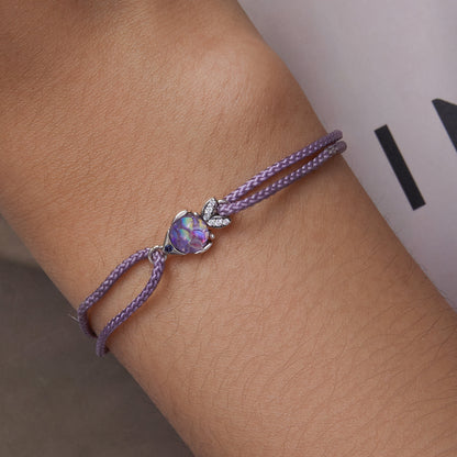 Playful Fish Purple Woven Bracelet