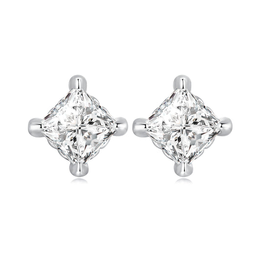 Minimalist Square Cubic Zirconia Stud Earrings