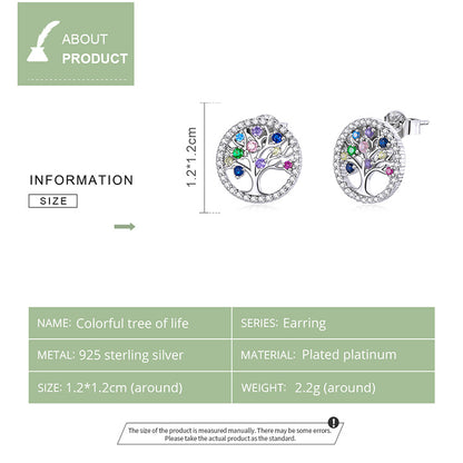 Rainbow Tree Stud Earrings