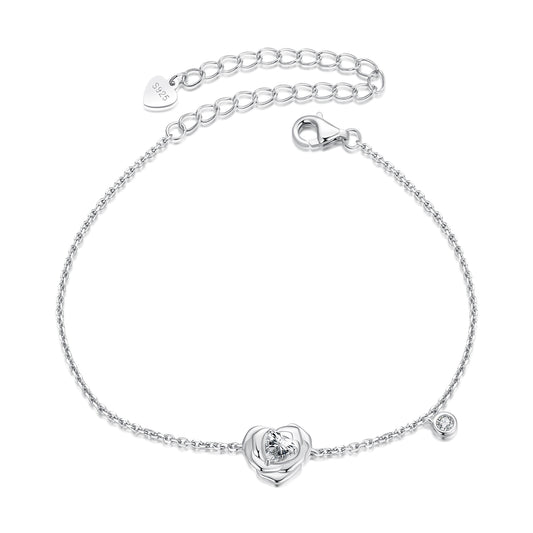 Rose Blossom Heart Bracelet