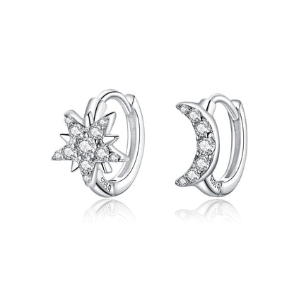Star Moon Stud Earrings