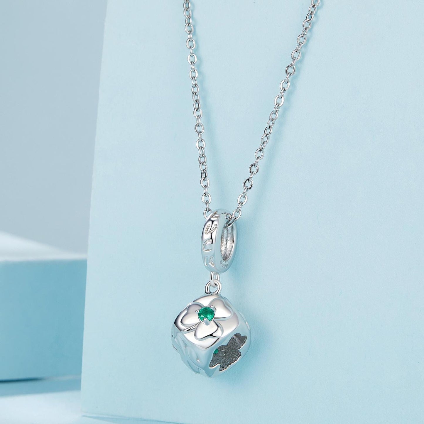 Four-leaf Clover Dice Pendant Charm