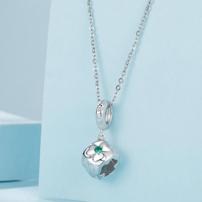 Four-leaf Clover Dice Pendant Charm