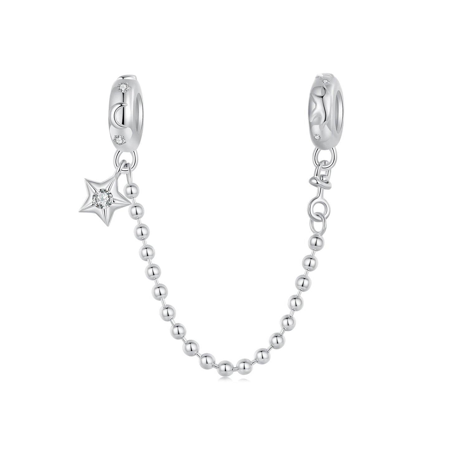 Star and Moon Beads Safety Chain Charm