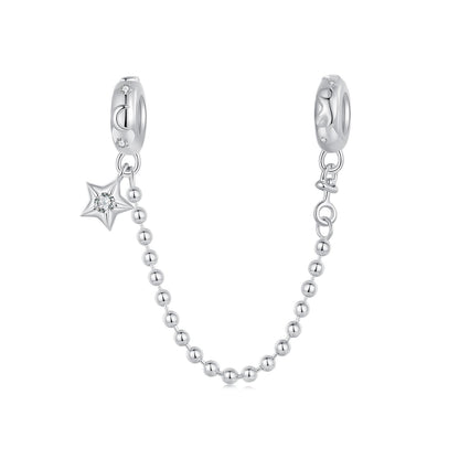 Star and Moon Beads Safety Chain Charm