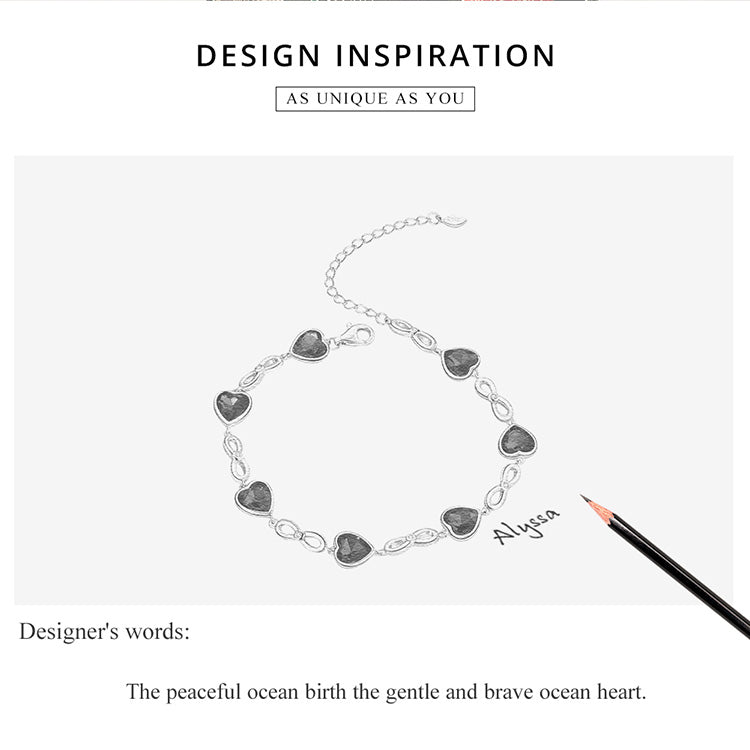 Ocean Heart Charm Bracelet
