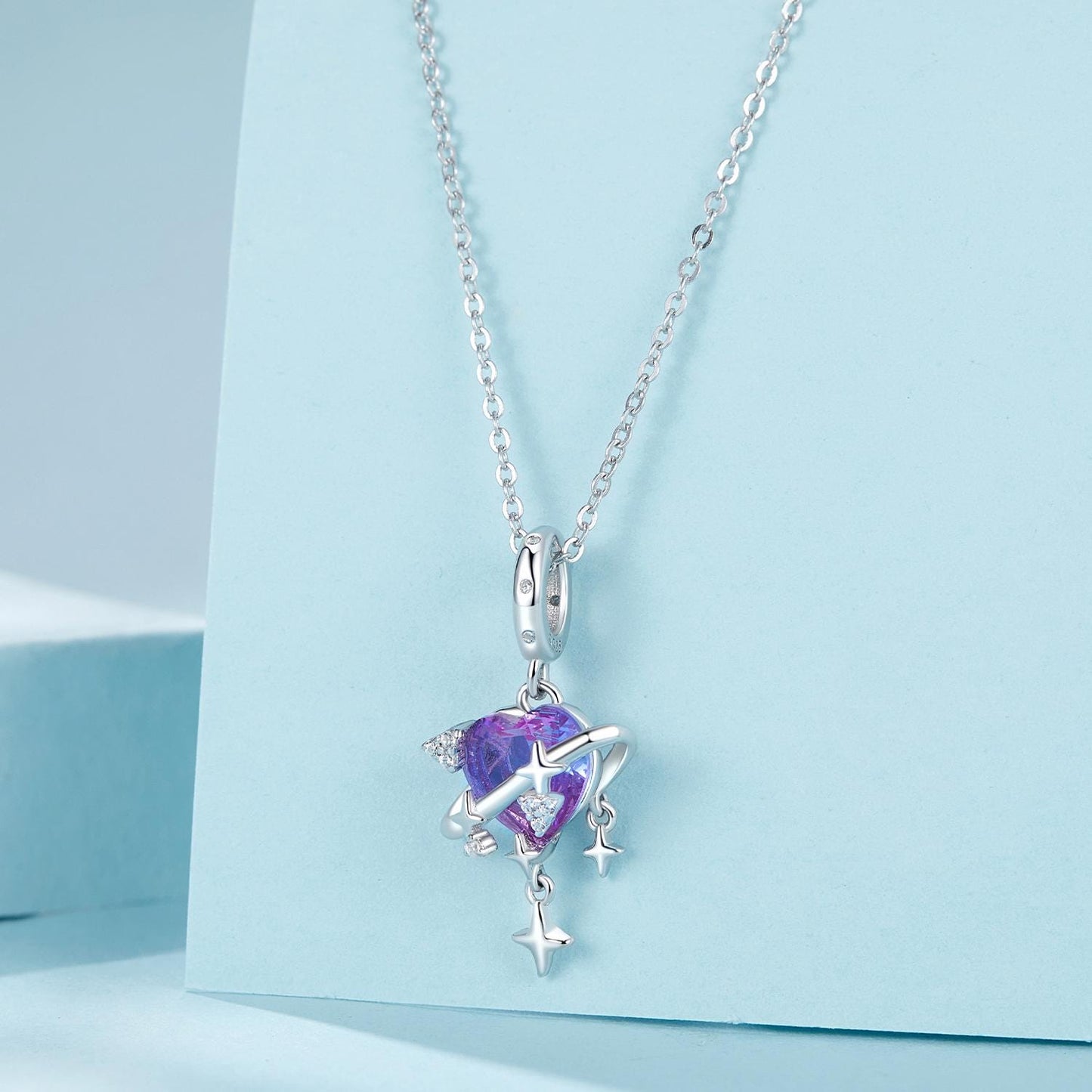 Gradient Purple-pink Starry Pendant Charm