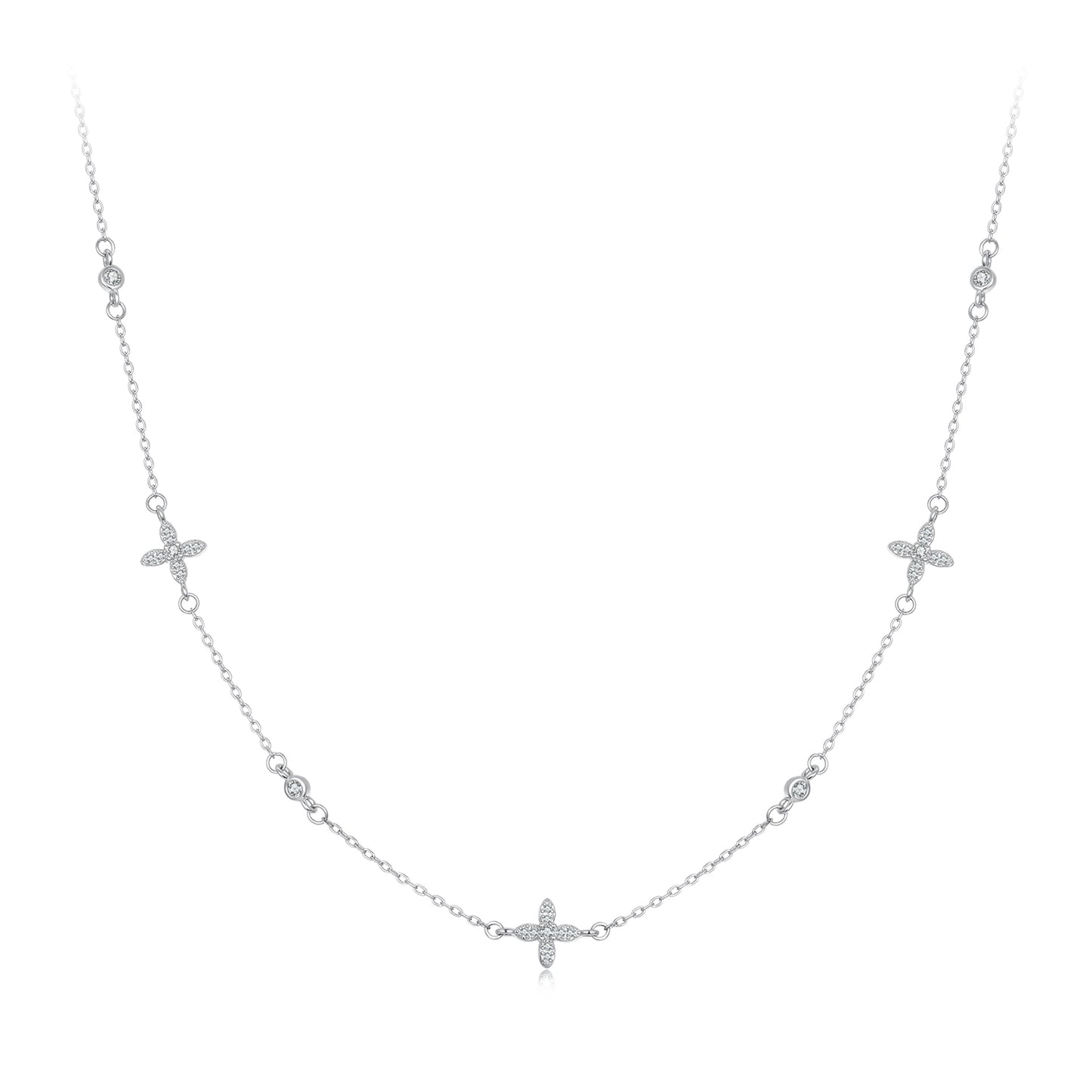 Floral Motif Neck Chain Necklace
