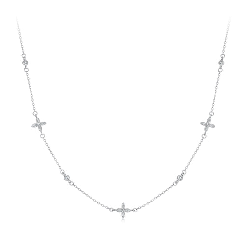 Floral Motif Neck Chain Necklace