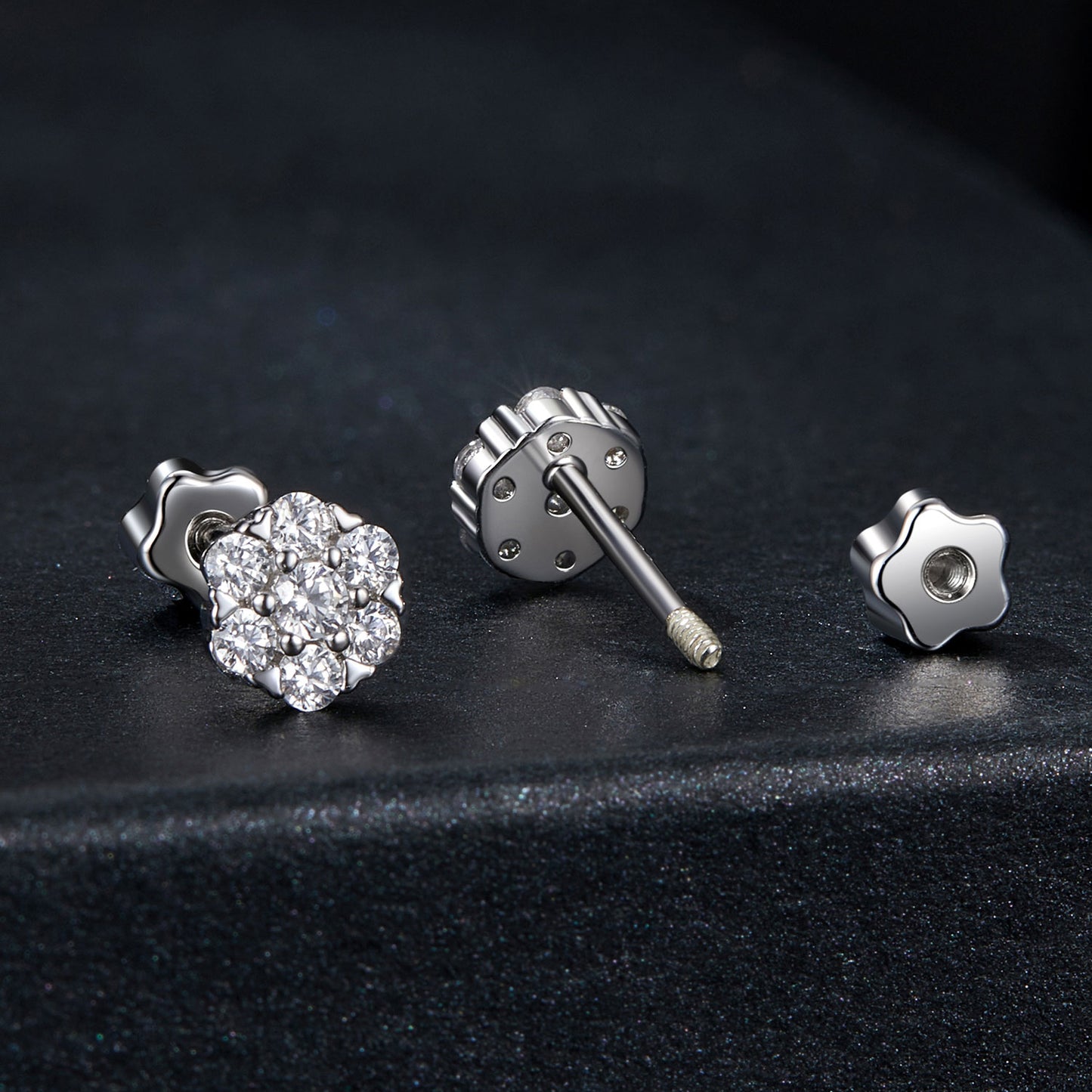 Floral Moissanite Studs