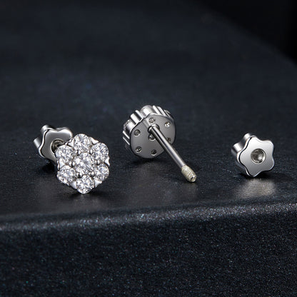 Floral Moissanite Studs