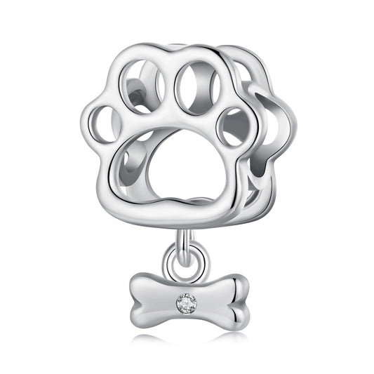 Hollowed Dog Paw Charm