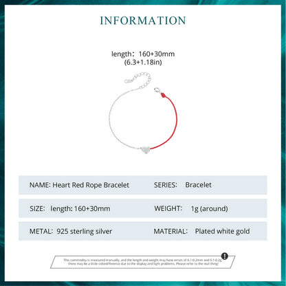 Red Thread Heart Bracelet