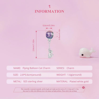Flying Balloon Cat Charm