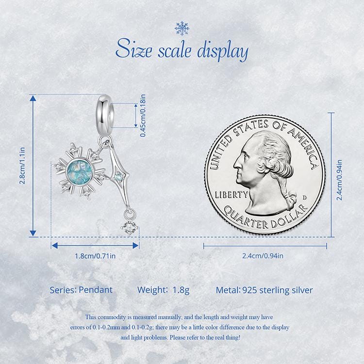 Starburst Snowflake Pendant Charm