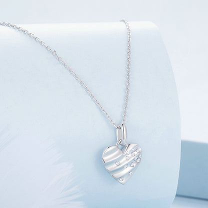 Rippling Heart Pendant Necklace