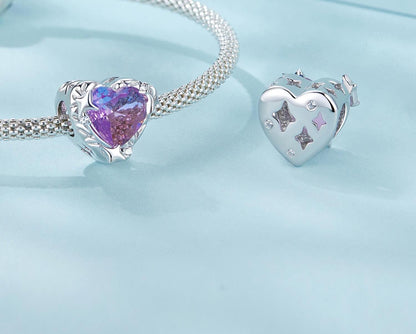 Gradient Purple-pink Heart Charm