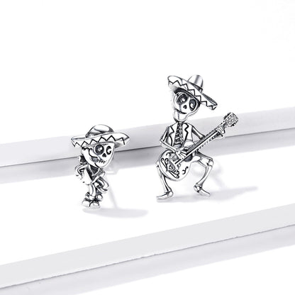 Guitar Skull Hoop Earrings