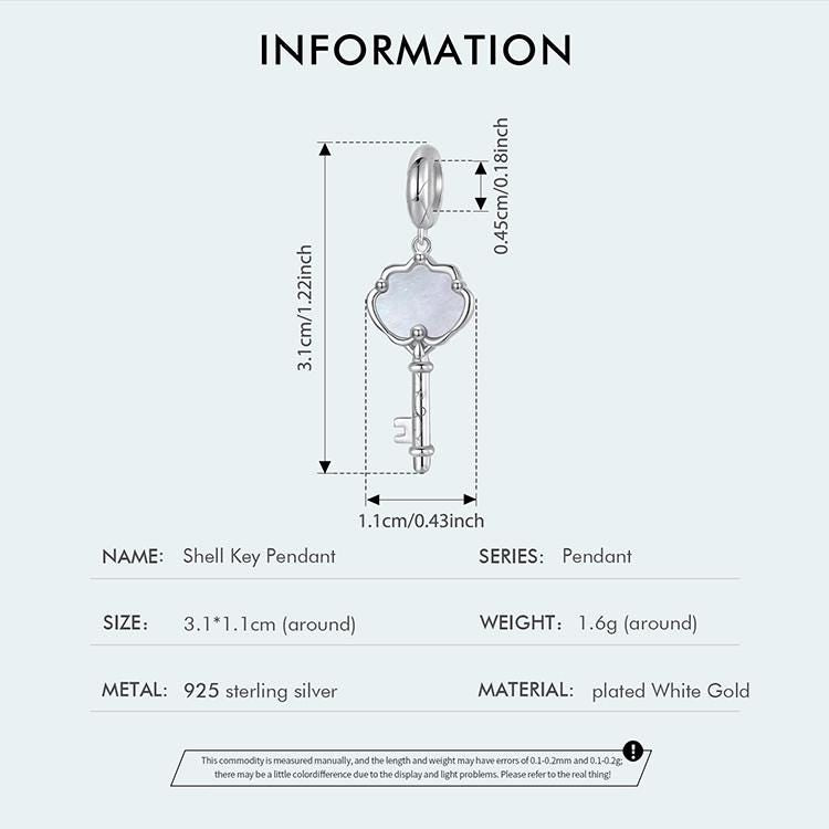 Shell Key Pendant Charm