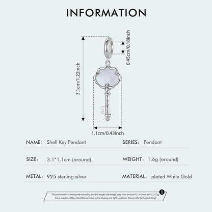 Shell Key Pendant Charm