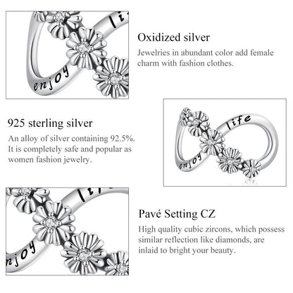 Infinity Flowers Charm