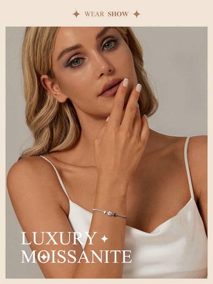 Woven Sterling Silver Moissanite Bracelet