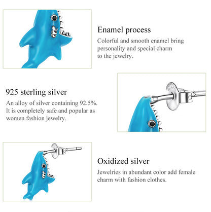 Playful Shark Stud Earrings