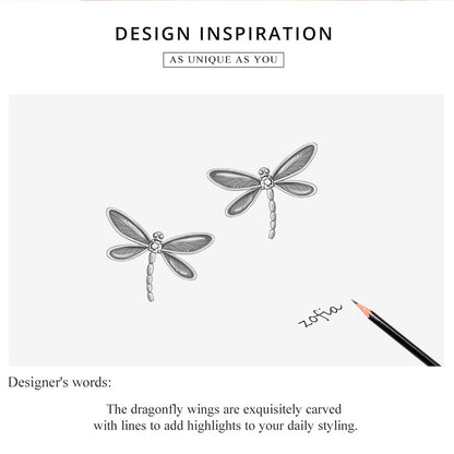 Compact Dragonfly Hoop Earrings
