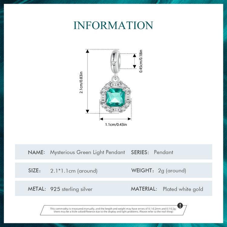 Mysterious Green Light Pendant Charm