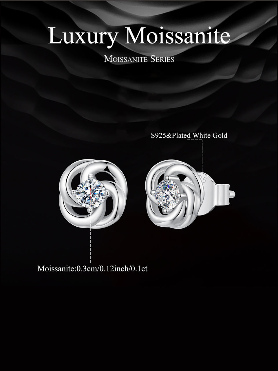 Clover Moissanite Studs