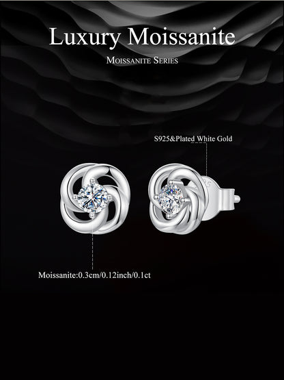 Clover Moissanite Studs