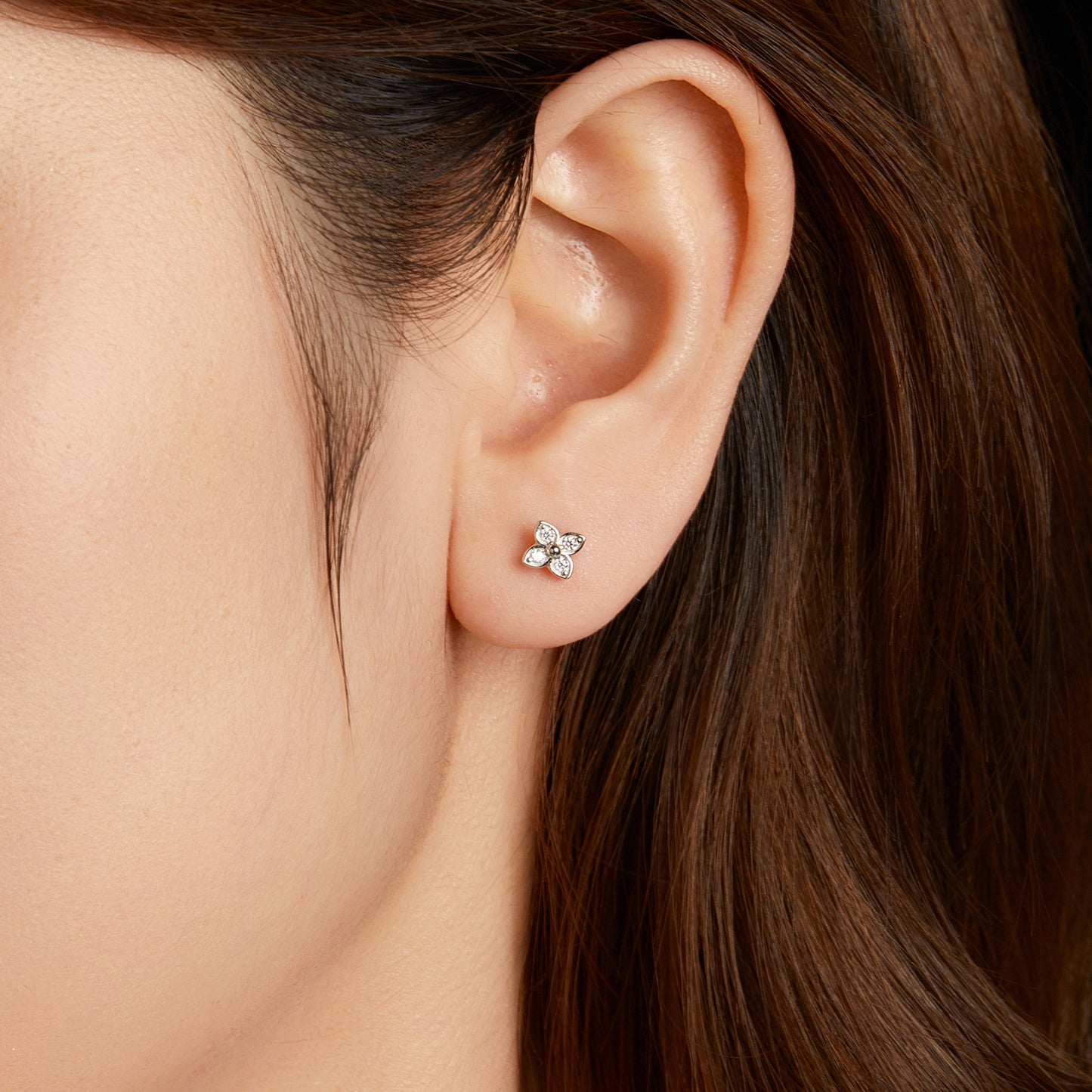 Clover Moissanite Studs