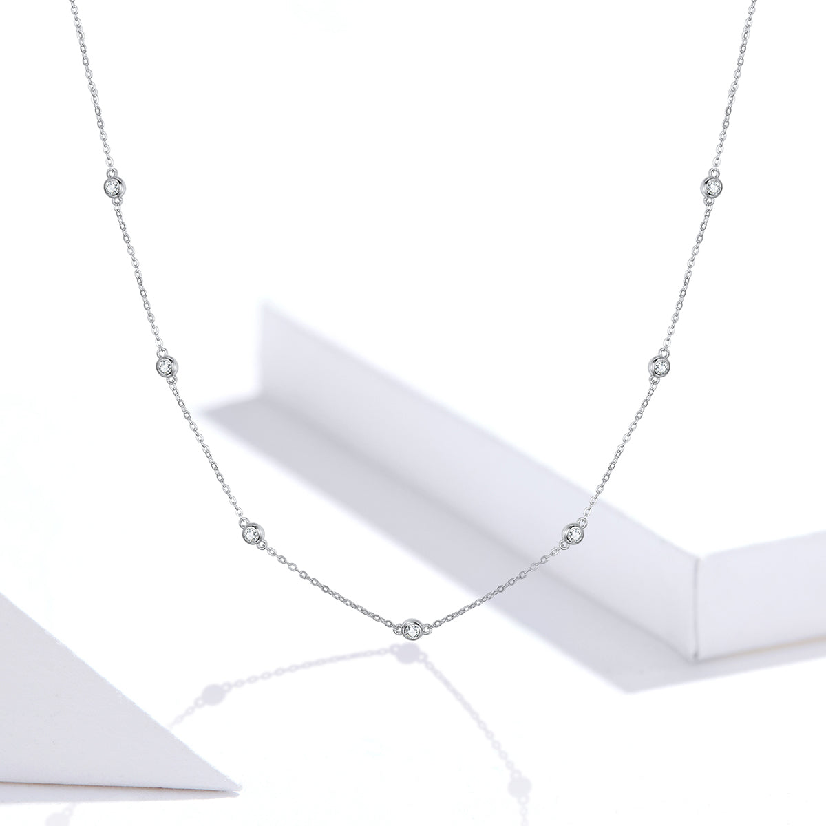 Simple CZ Pendant Necklace